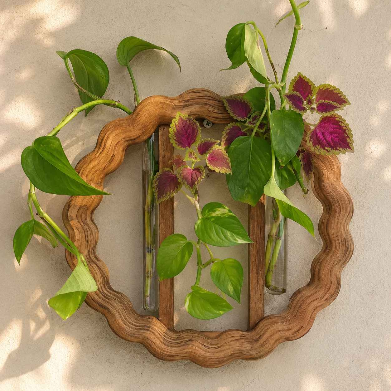 گلدان دیوارکوب طرح چوب
